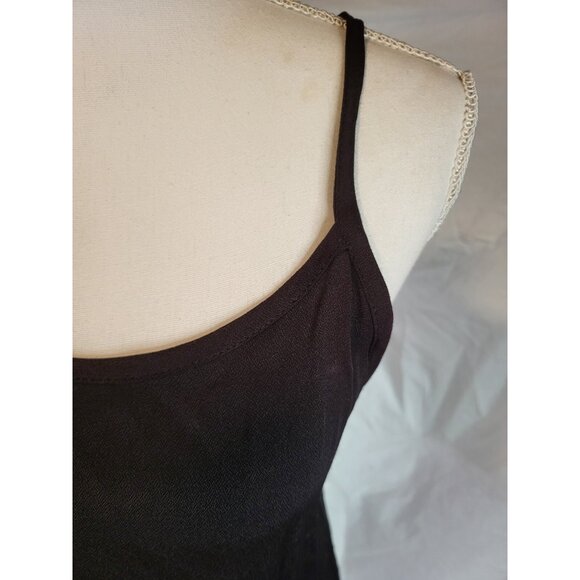 Vintage "Vintage Blue" Black Rayon Blend Slip Dress Size M Grunge - Picture 2 of 6